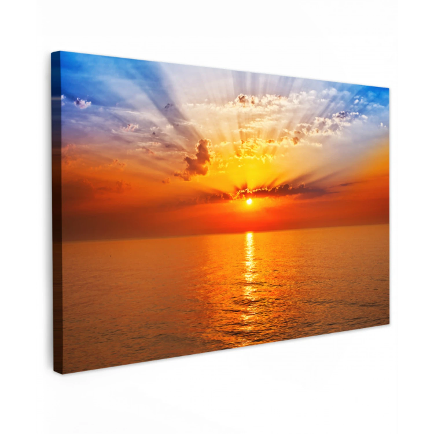 Zonsondergang - Zee - Lucht - Oranje - Horizon - Water canvas 2cm klein -z3d