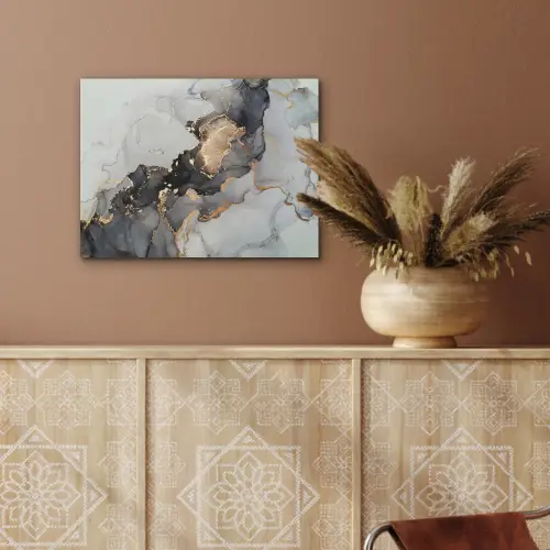 Zwart - Marmer - Luxe - Goud PET vilt klein -sfeer4