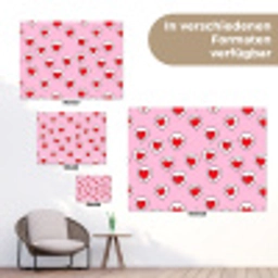 Hartjes - Patroon - Rood tuinposter los doek klein 239 -Xsfeer9_DE