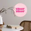 Bisou - Roze - Dikke letters Wandcirkel behangsticker klein -sfeer3