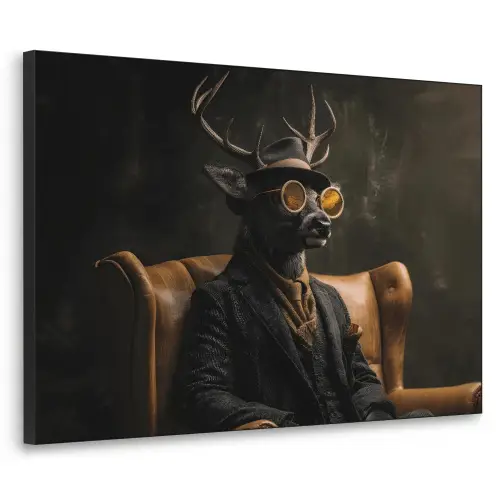 Hert - Zonnebril - Zwart - Pak Textielframe zwart klein -3d