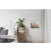 Weide - Bloemen - Kleurrijk textielposter latten blank klein -woonkamer
