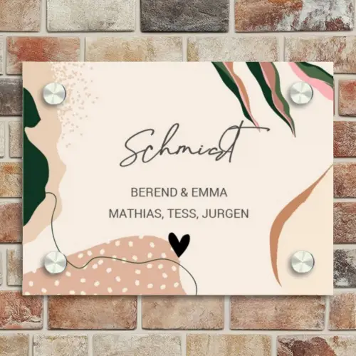 Abstract - Stippen - Sierlijk Naambord Rechthoek middel -sfeer3