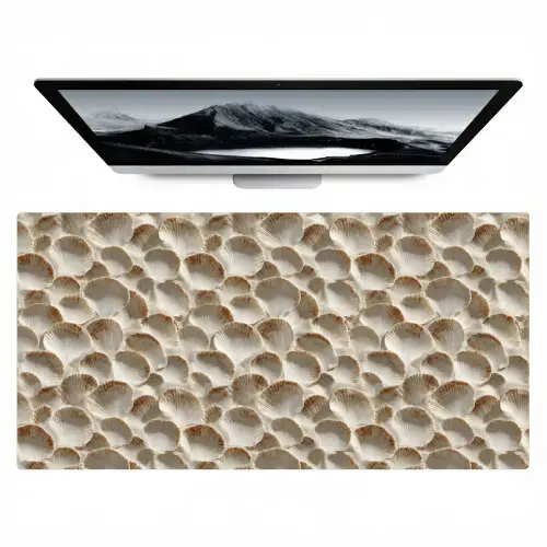 Schelpen - Waaiervorm - Wit Muismat XXL klein 681 -zzz3d