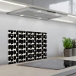Modern - Patroon - Zwart keuken achterwand spatscherm klein 900 -3d_schuin
