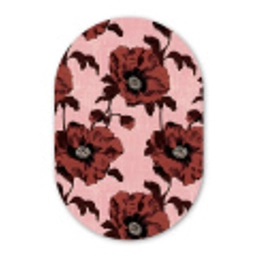 Bloemen - Retro - Rood Wandcirkel Ovaal Forex klein 630 -3d