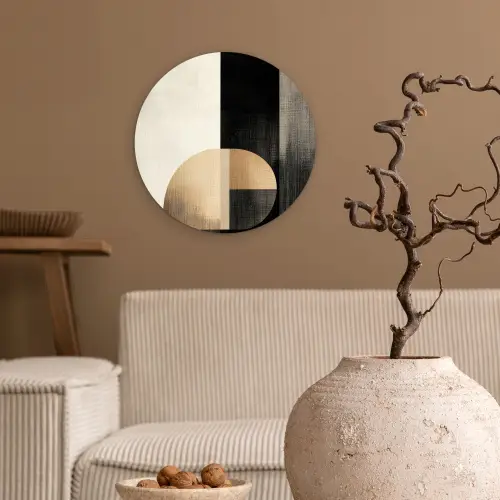 Vormen - Modern - Zwart Wandcirkel plexiglas klein -sfeer1