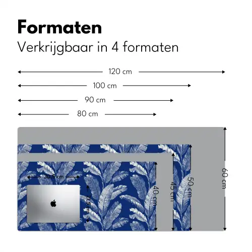 Blad - Palm - Blauw Muismat XXL klein 681 -sfeer5
