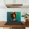 Vrouw - Hoodtooi - Tropisch - Fruit - Druiven keuken achterwand spatscherm klein -sfeer2
