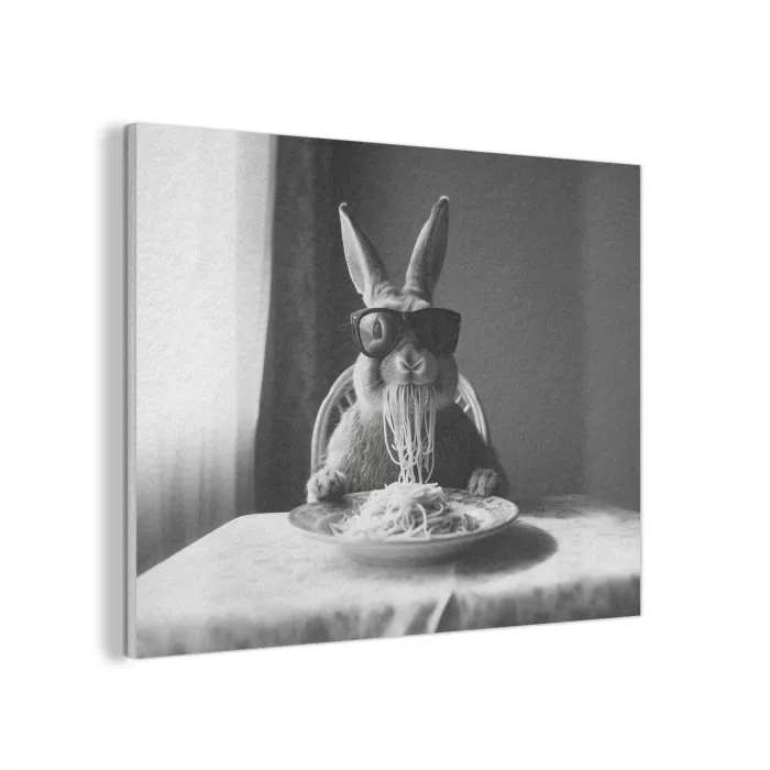Konijn - Bunny - Zonnebril - Tafelkleed - Pasta - Schattig PET vilt klein -3d