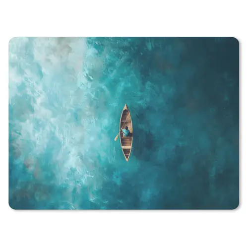 Bootje - Water - Blauw muismat rubber klein -3d