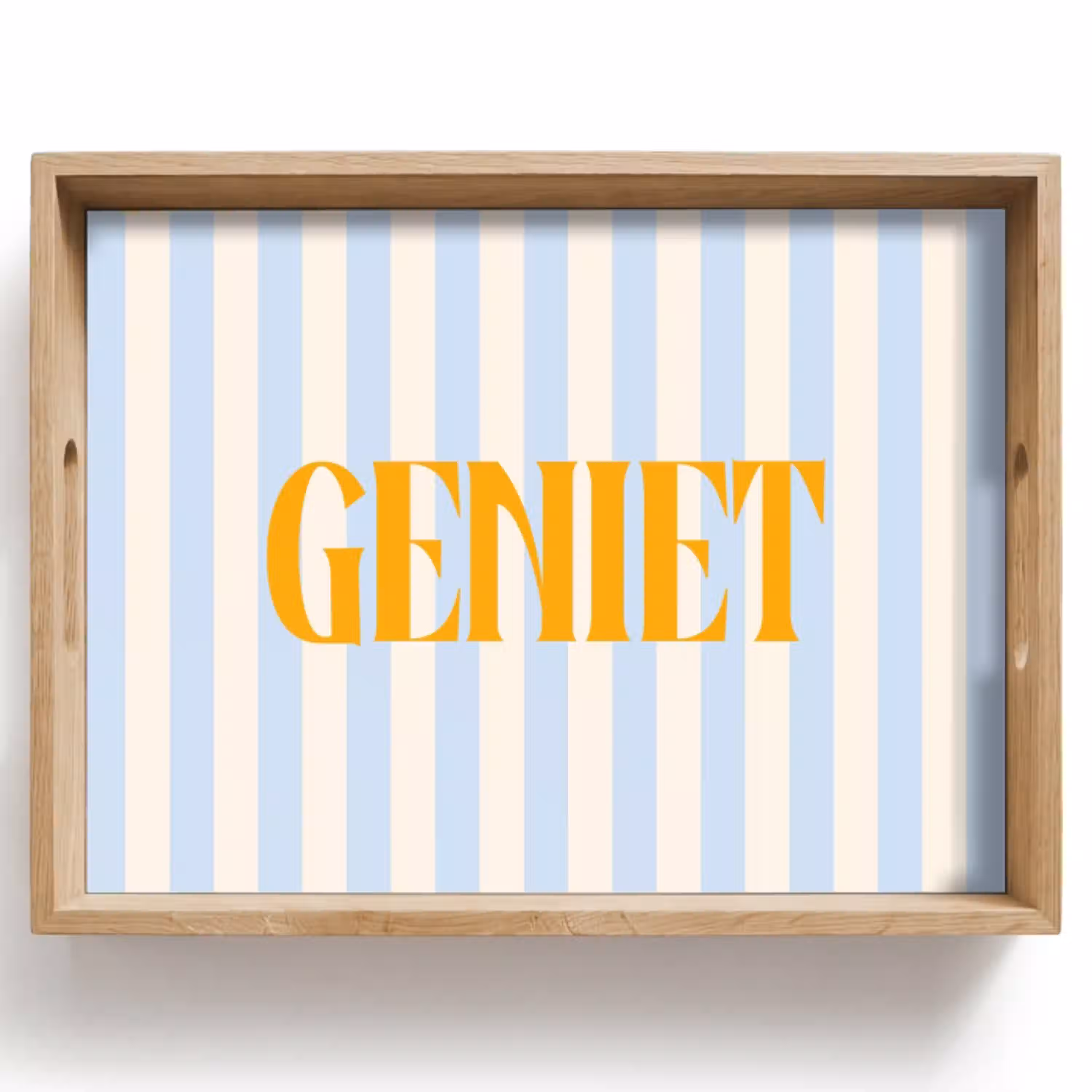Oranje - Blauw - Strepen - Geniet Dienblad Rechthoek middel -z3d_shopping