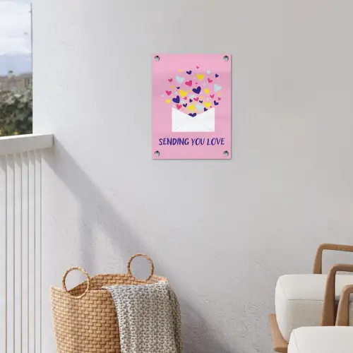 Envelop - Love - Hartjes - Valentijn tuinposter los doek klein -sfeer8