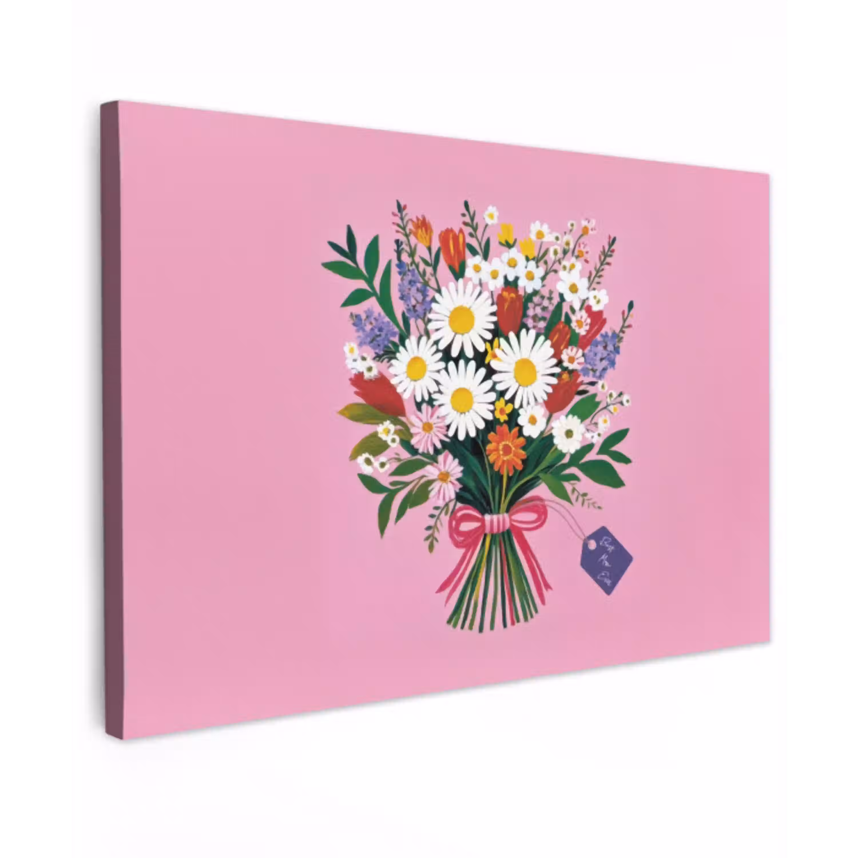 Bloemen - Quote - Kaartje - Kleurrijk canvas 2cm klein -z3d