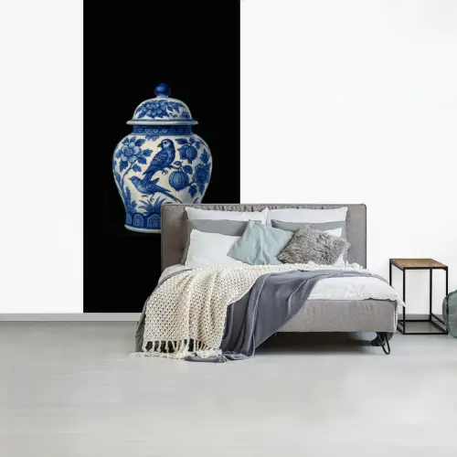 Pot - Delfts Blauw - Bloemen fotobehang vinyl groot -slaapkamer