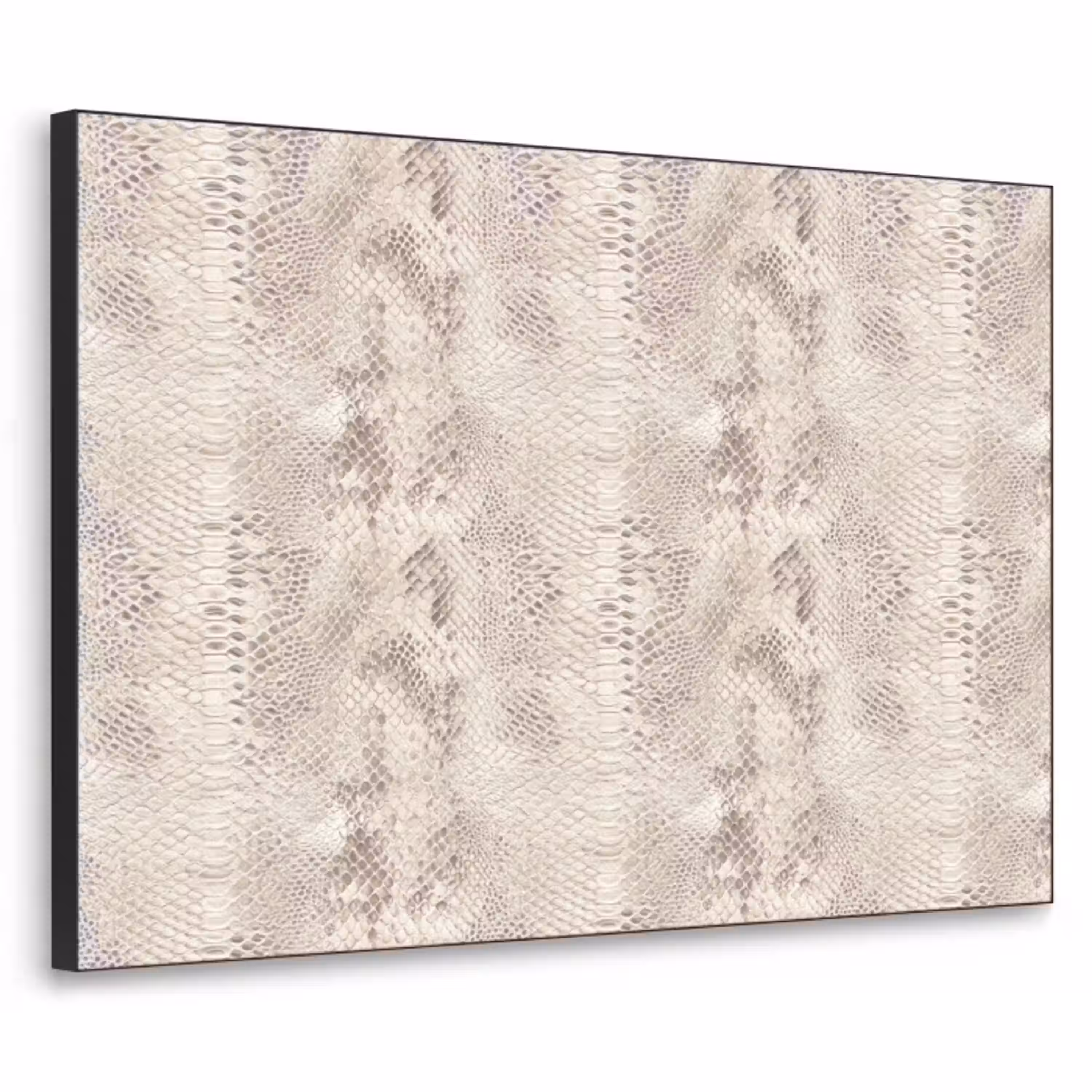 Slang - Patroon - Beige Textielframe zwart klein 947 -3d