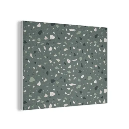 Terrazzo -  Patroon - Kleurrijk - Groen PET vilt klein 837 -3d
