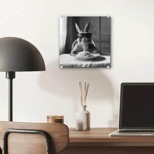 Konijn - Bunny - Zonnebril - Tafelkleed - Pasta - Schattig plexiglas 5mm klein -sfeer6