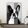 Buldog - Zwart - Abstract - Vlakken canvas 2cm klein -sfeer6