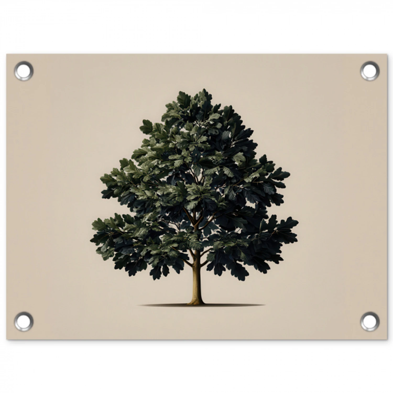 Eikenboom - Schaduw - Egaal tuinposter los doek klein -3d