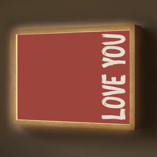 Schuin - Loveyou - Rood Light Box met batterij (Wandlamp) middel -z3d_website