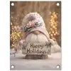 Kerst - Gnome - Bord - Kleurrijk tuinposter los doek klein -3d