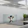 Koe - Zwart - Wit - Kok keuken achterwand spatscherm klein -3d_schuin