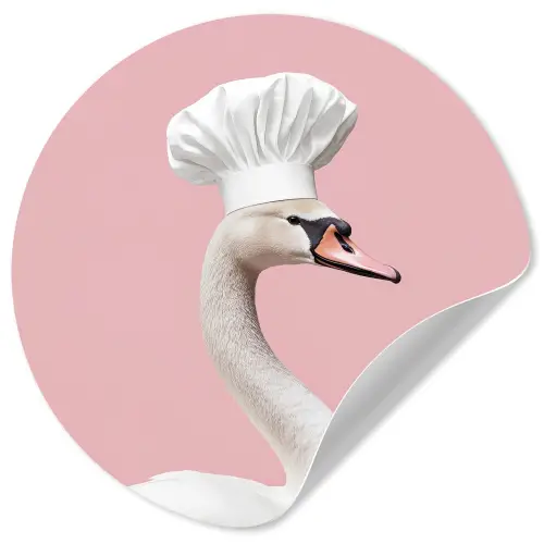 Zwaan - Koksmuts - Mooi - Klassiek Wandcirkel behangsticker klein -3d