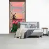 Doorkijk - Tulpen - Bloemen - Molen - Raam fotobehang vinyl groot -slaapkamer