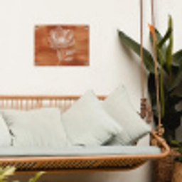 Bloem - Minimalistisch - Wit tuinposter los doek klein -sfeer7