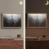Gitaar - Hout - Water Light Box met batterij (Wandlamp) middel -sfeer3