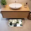 Minimalistisch - Cirkels - Penseelstreken - Beige Badmat klein -sfeer1