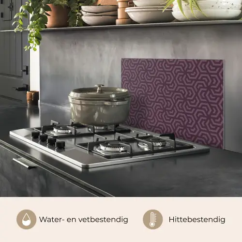 Paars - Geometrisch - Patroon - Donker keuken achterwand spatscherm klein 900 -usp_NL