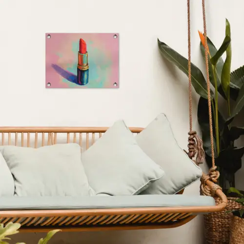 Lippenstift - Rood - Penseelstreken tuinposter los doek klein -sfeer7