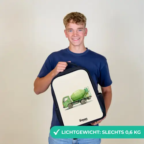 Betonmixer - Getekend - Groen Rugzak - Zwart middel -sfeer7_NL