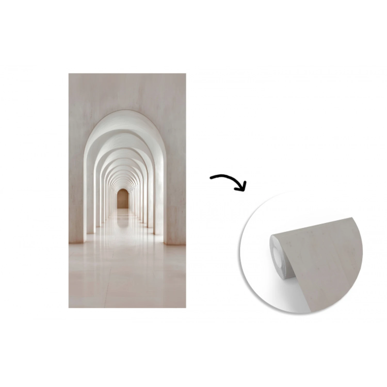 Hal - Bogen - Symmetrisch - Modern fotobehang vinyl groot -3d