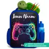 Neon - Controller - Verfspatten - Game Kinderrugzak - Blauw middel -inhoud_NL