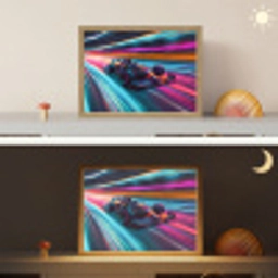 Formule 1 - Auto - Race - Jongens - Kleurrijk Light Box met batterij (Wandlamp kind) middel -sfeer3_kind
