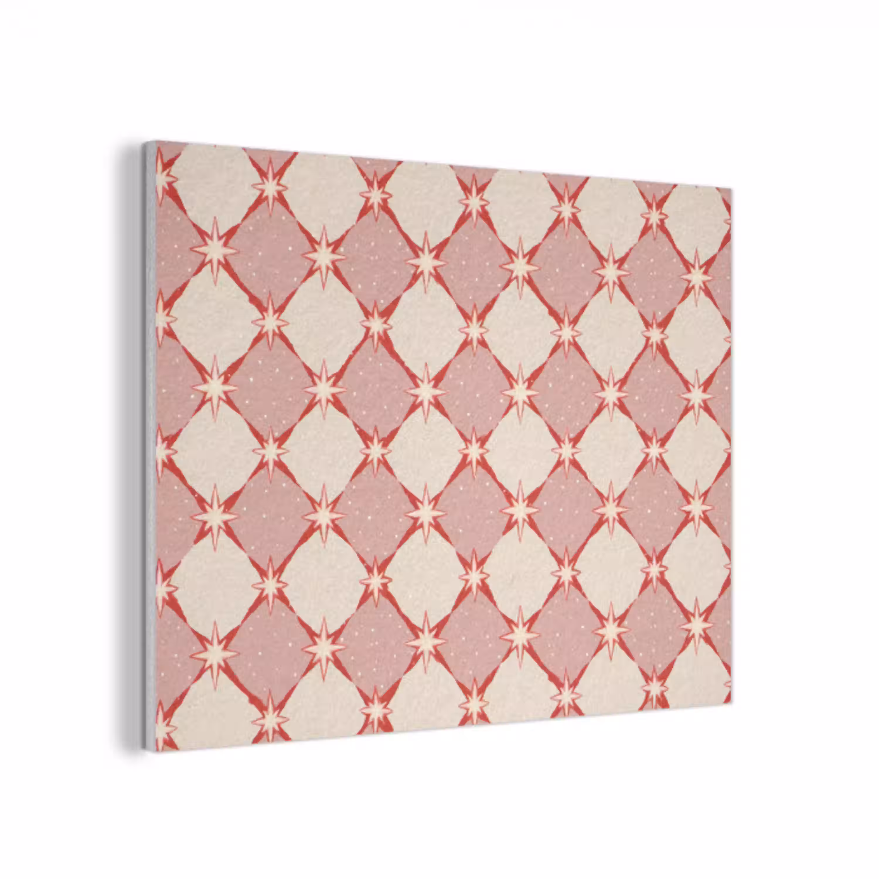 Ruiten - Sterren - Vintage - Oudroze - Rood PET vilt klein 837 -3d