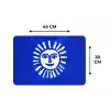 Zon - Gezicht - Penseelstructuur - Blauw Placemat vinyl groot -specs