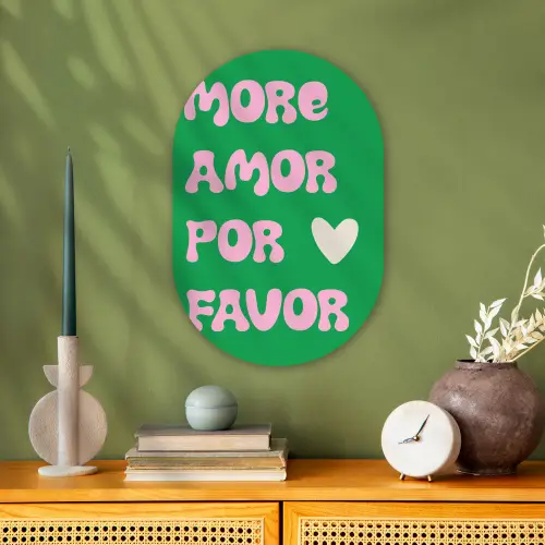 Amor - Valentijn - Groen - Tekst Wandcirkel Ovaal Forex klein -sfeer2