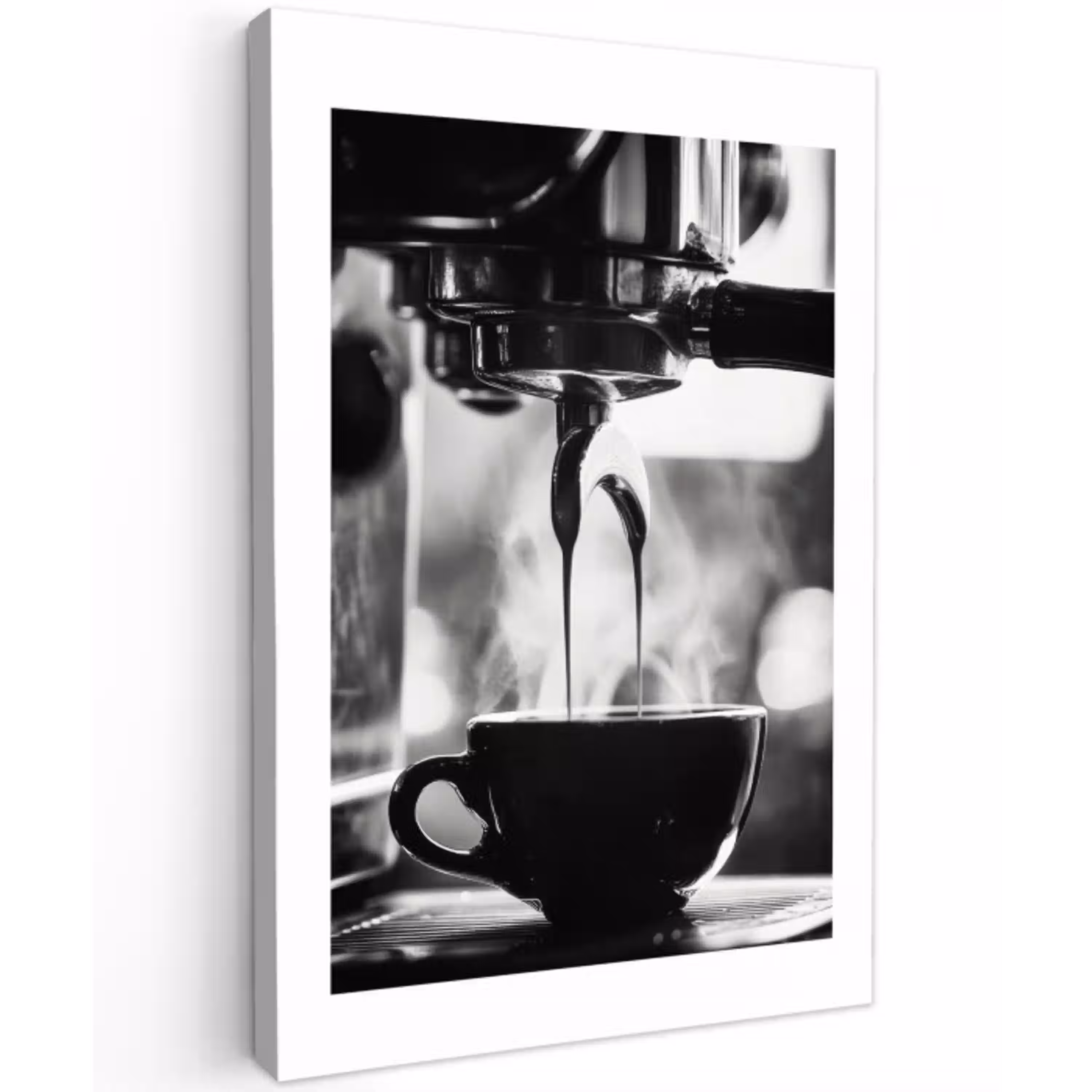 Coffee - Espresso - Koffiemachine - Kop Tuinposter op houten frame 2 cm dik klein -3d
