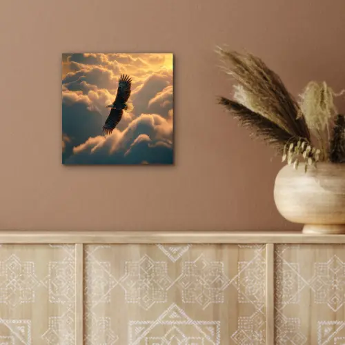 Adelaar - Wolken - Zon aluminium wit klein -sfeer4