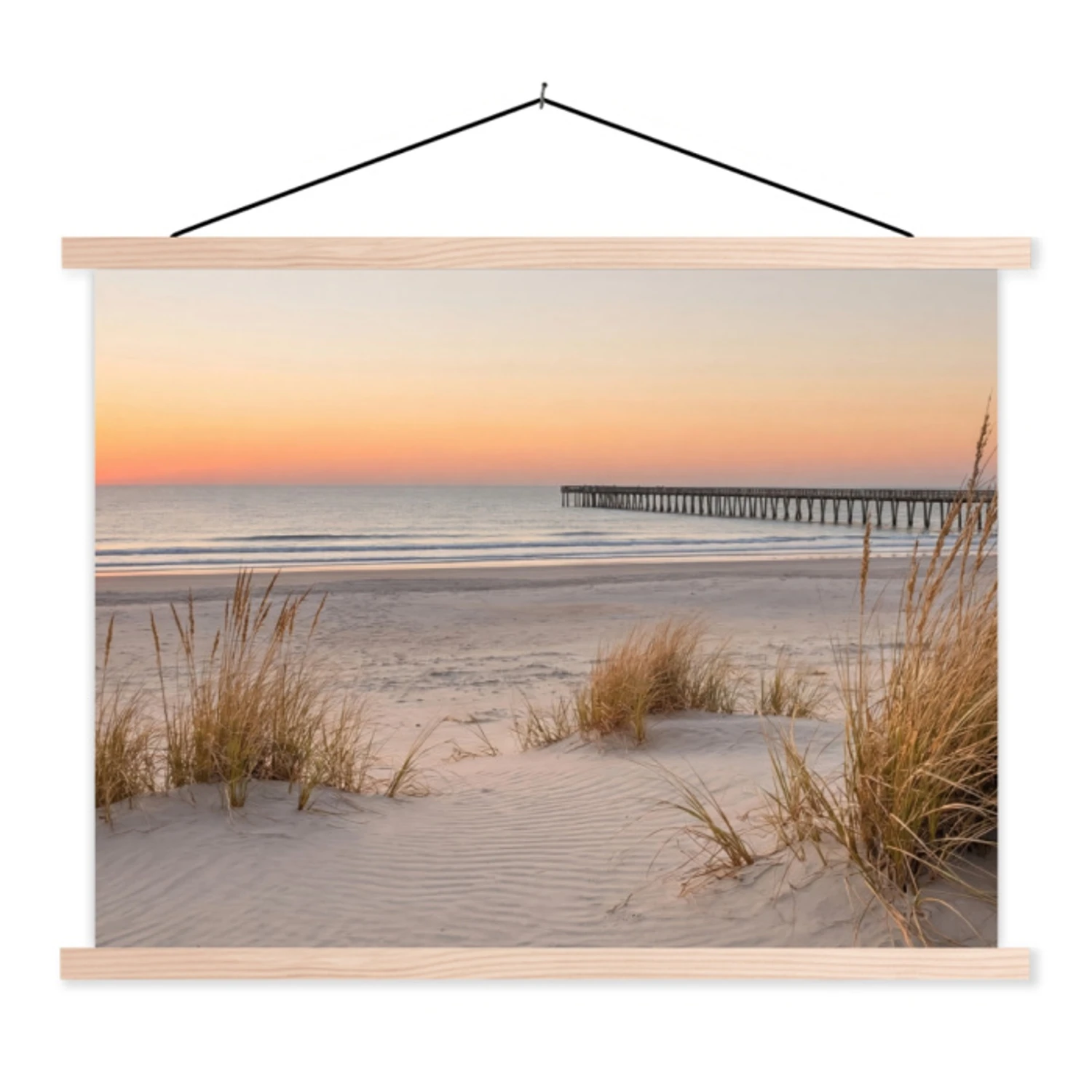 Schoolplaat - Pier - Zonsondergang - Strand | Topdoek.nl