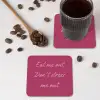 eat me out don't stress me out - Roze - Minimalistisch onderzetter kurk middel -sfeer2