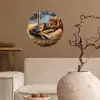 Kat - Kerst - Winter - Dier Wandcirkel behangsticker klein -sfeer1