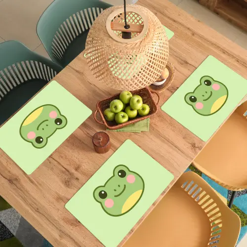 Kikker - Groen - Vriendelijkheid Placemat vinyl groot -zzsfeer5_Kitchenyeah-website