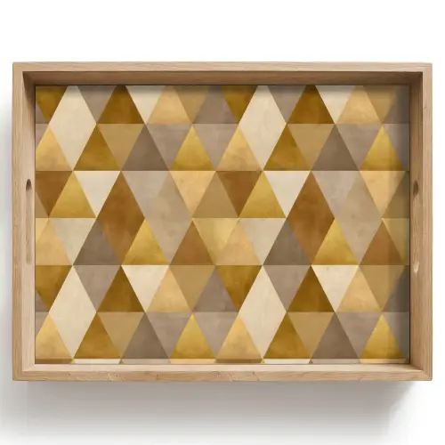 Geometrisch - Driehoek - Goud Dienblad Rechthoek middel 911 -z3d_shopping
