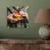 Vrouw - Hamburger - Bontjas plexiglas 5mm klein -sfeer3