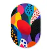 Bloemen - Bladeren - Abstract - Rood Wandcirkel Ovaal Glas middel -3d
